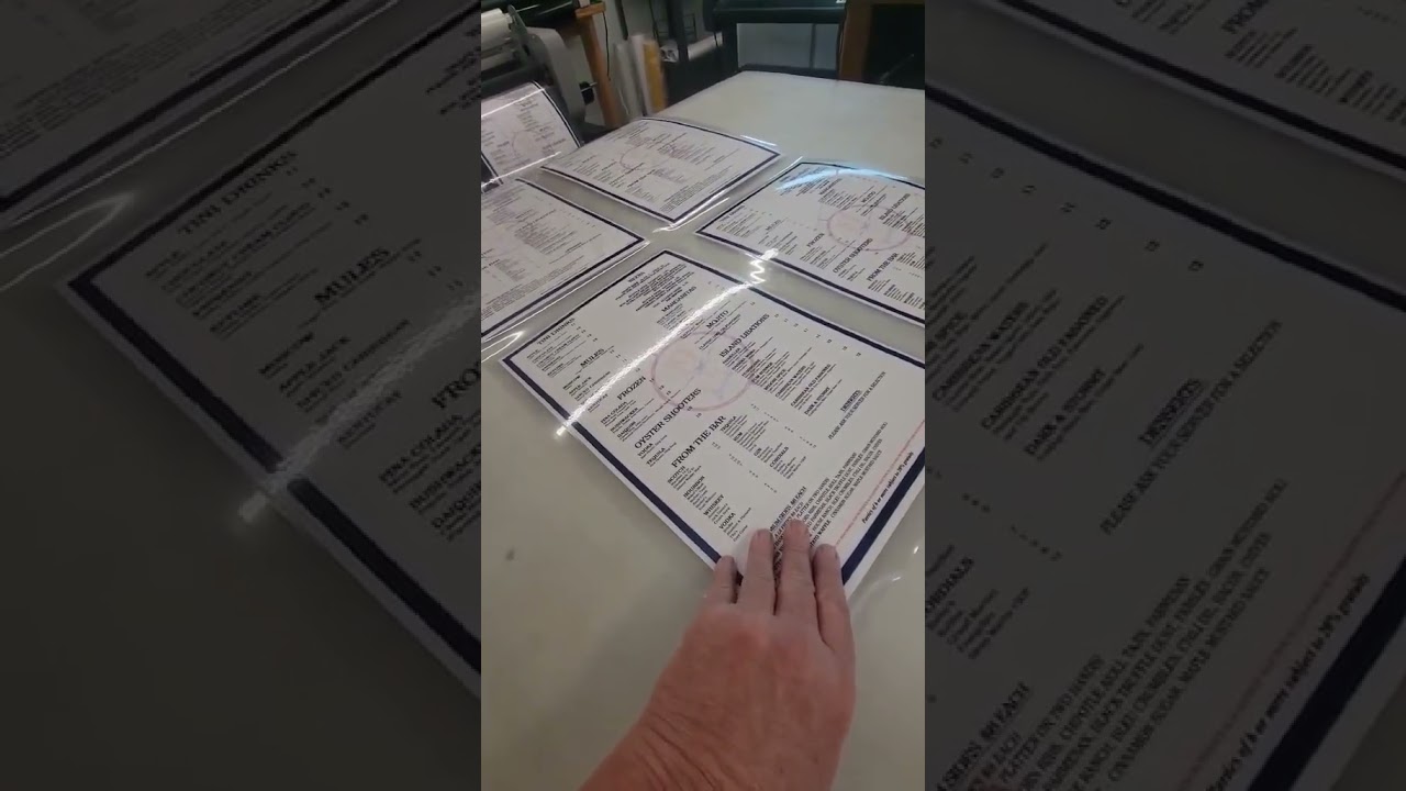 Creative Printing and Signs Laminating Menus