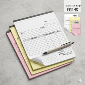 Custom Business Forms product image with an offset stack of carbonless forms