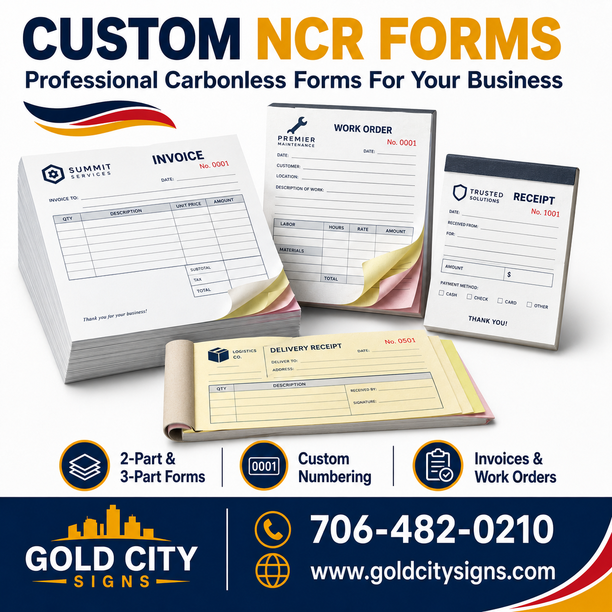 Dahlonega GA Custom NCR Forms Invoice Book Printing