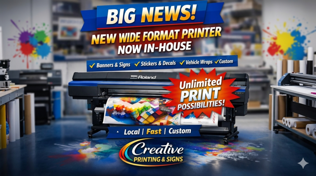 Dahlonega GA Sign Shop Commercial Roland VG3-540 Wide-Format 8 Color Printer