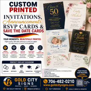 Gold City Signs Custom Printed Invitations and Announcements Dahlonega