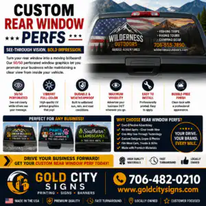 Dahlonega GA Custom Rear Window Perfs Perforated Vinyl Graphics